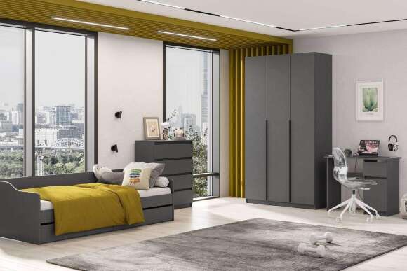 Шкаф распашной с наполнением ШК 5 (1200), Графит Шкаф распашной с наполнением ШК 5 (1200), Графит