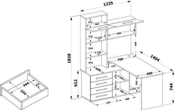 Компьютерный стол КСТ-14 Левый Белый Компьютерный стол КСТ-14 Левый Белый