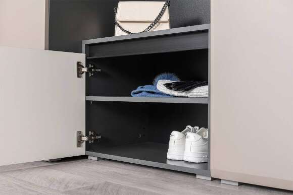 Тумба для обуви Сидней 16.129, Антрацит, Веллюто Капучино