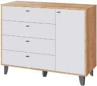 Комод Катрин-13, Дуб крафт золотой, Карбон фарфор