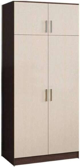 Шкаф двухстворчатый дуб беленый / венге
