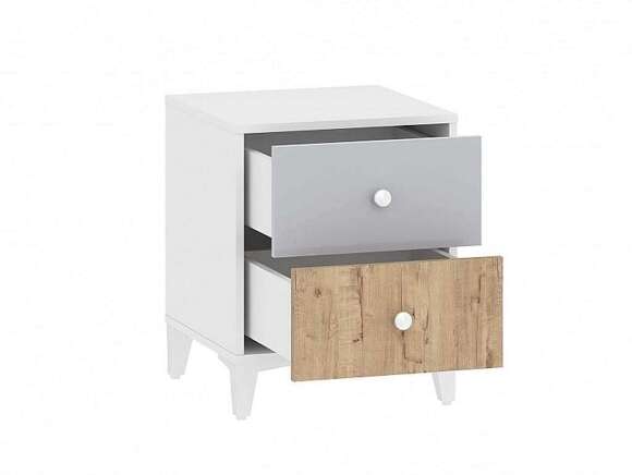 НМ 041.11 тумба прикроватная Морти Дуб Бунратти/белый/серый НМ 041.11 тумба прикроватная Морти Дуб Бунратти/белый/серый