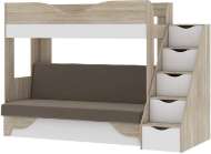 Латте 77-01 кровать-диван Дуб сонома / Аляска / Велюр Коричневый