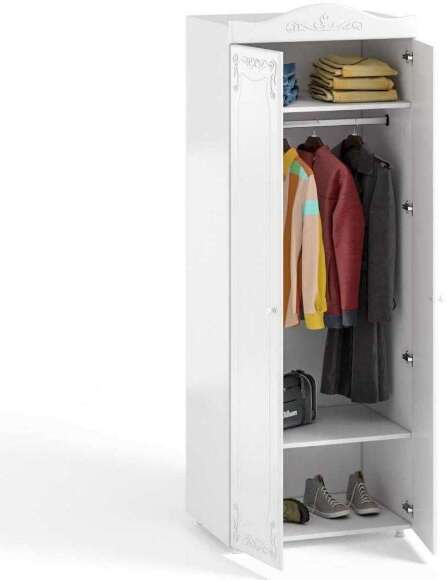 Шкаф 2-х дверный (гл.560) Италия ИТ-47 белое дерево Шкаф 2-х дверный (гл.560) Италия ИТ-47 белое дерево