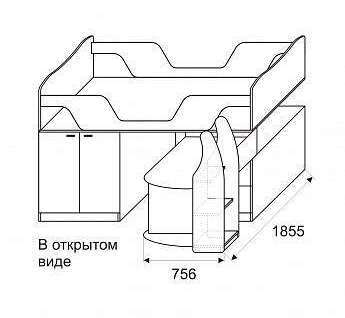 Кровать со столом и ящиками Квест 9 (Ижмебель)