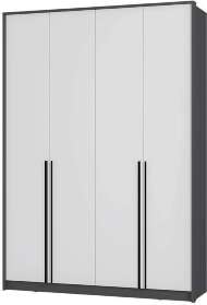 Шкаф четырехстворчатый Шарм ШК-15, Графит, Белый