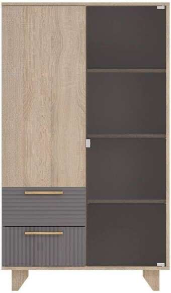 Ньёрд Шкаф-Витрина  Н Дуб Сонома / Черника