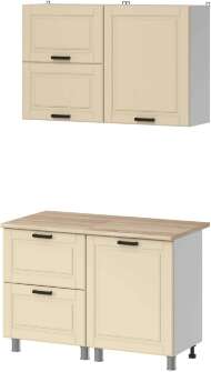 МК Аленушка 1,2м с ящ.в 2 Астра Крем,скоба черный,сонома МК Аленушка 1,2м с ящ.в 2 Астра Крем,скоба черный,сонома