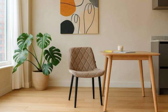 Стул "Оскар" черный матовый Томми 03 капучино