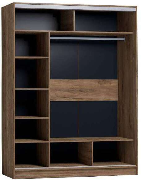 Шкаф-купе Strike 1600 с зеркалом Глазов-мебель (Дуб табачный Craft)