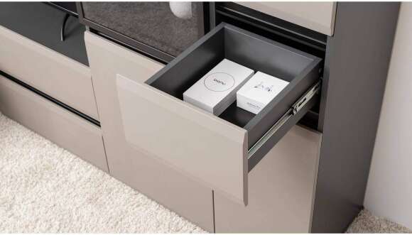 Сидней Шкаф с ящиком 13.202 Антрацит 0164, Антрацит 0164, Веллюто Капучино