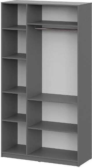 Шкаф распашной с наполнением (7 полок + штанга) ШК 5 (1200), Графит