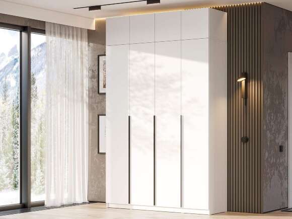 ШК 5 шкаф 1600 + антресоль + полки 2 комплекта + ящики 1 комплект / Белый