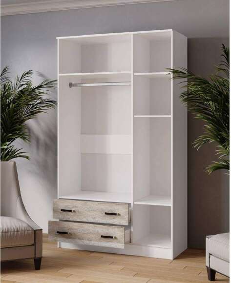 Шкаф с антресолью Лагуна 120 см, белый/дуб юкон Шкаф с антресолью Лагуна 120 см, белый/дуб юкон