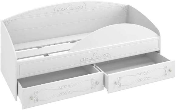 Кровать одинарная с ящиками и бортом Италия ИТ-11 + ИТ-11А белое дерево Кровать одинарная с ящиками и бортом Италия ИТ-11 + ИТ-11А белое дерево