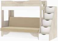 Латте 77-01 кровать-диван Дуб сонома / Аляска / Велюр Кремовый