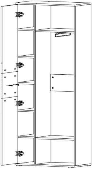 Сити 32 шкаф Белая Аляска / Черный Сити 32 шкаф Белая Аляска / Черный