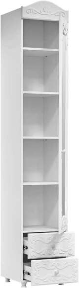 Шкаф-пенал 1дв. (гл.560) с зеркалом и ящиками Италия ИТ-37 белое дерево Шкаф-пенал 1дв. (гл.560) с зеркалом и ящиками Италия ИТ-37 белое дерево