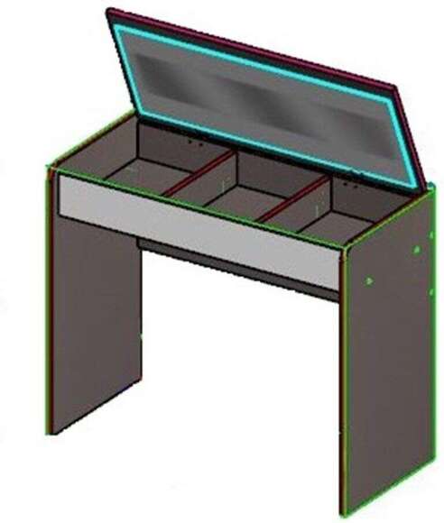Бруно Туалетный столик Дуб Вотан / Серый графит Бруно Туалетный столик Дуб Вотан / Серый графит