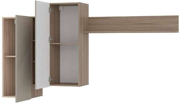 Шкаф навесной с полками Эмилия ГМ-12 (БТС) Дуб смоки / Айриш