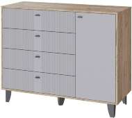 Комод Катрин-13, Дуб крафт серый, Серый