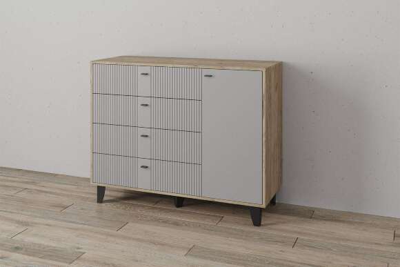 Комод Катрин-13, Дуб крафт серый, Серый Комод Катрин-13, Дуб крафт серый, Серый