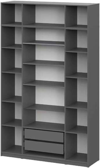 ШК 5 шкаф 1600 + антресоль + полки 2 комплекта + ящики 1 комплект / Графит