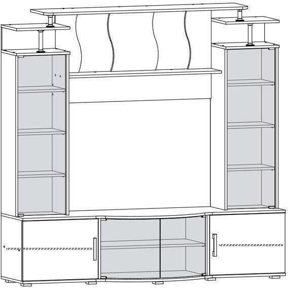 Стенка Виста ясень шимо светлый / ясень шимо темный