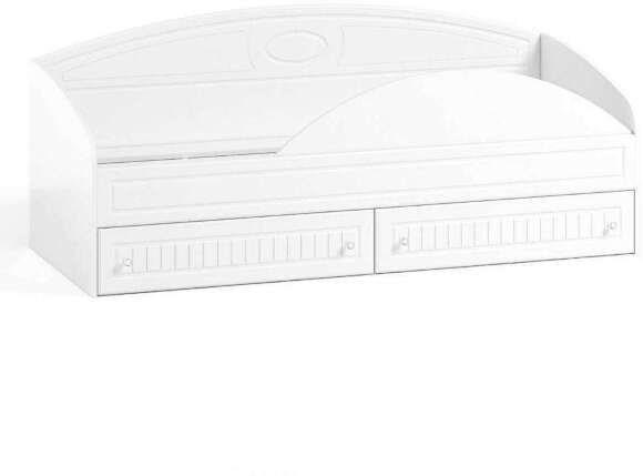 Кровать одинарная с ящиками и бортом Монако МН-11 + МН-11А белое дерево