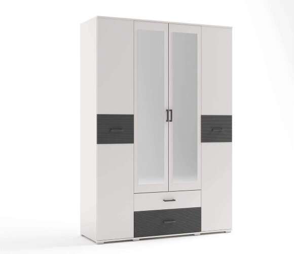 Сити 4 шкаф Белая Аляска / Черный Сити 4 шкаф Белая Аляска / Черный