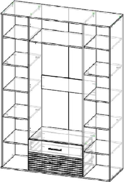 Сити 4 шкаф Белая Аляска / Черный Сити 4 шкаф Белая Аляска / Черный