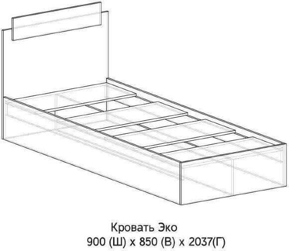 Кровать 90х200 ЭКО Эра (Венге / Лоредо)