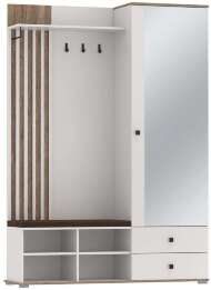 Шкаф для прихожей 51.22 Либерти опора h=20мм с зеркалом Белый / Дуб Каньон