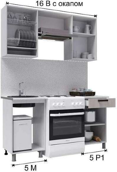 Кухня Палермо, 1,6м с окапом Кухня Палермо, 1,6м с окапом