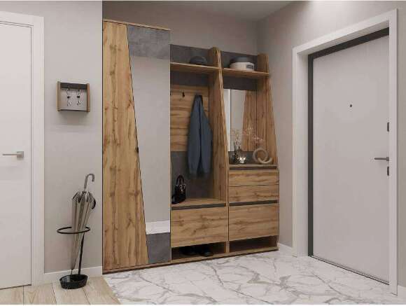 Шкаф в прихожую с зеркалом Мари 3 Шкаф в прихожую с зеркалом Мари 3