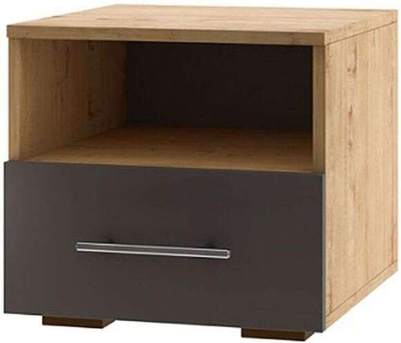 Бруно Тумба прикроватная Дуб Вотан / Серый графит Бруно Тумба прикроватная Дуб Вотан / Серый графит