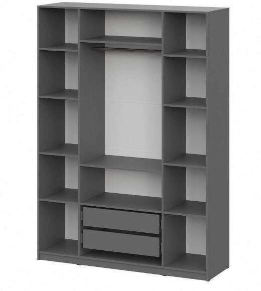 Шкаф распашной с наполнением ШК 5 (1600), Графит Шкаф распашной с наполнением ШК 5 (1600), Графит