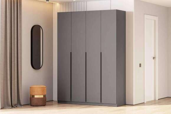 Шкаф распашной с наполнением ШК 5 (1600), Графит Шкаф распашной с наполнением ШК 5 (1600), Графит