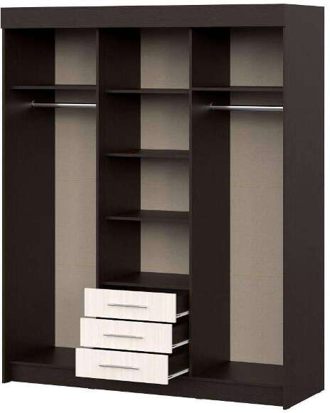 Шкаф-купе Фортуна (Интерьер Центр) 1700 Венге/Дуб белфорд