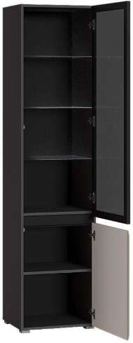 Сидней Шкаф-витрина 13.201 Антрацит 0164, Антрацит 0164, Веллюто Капучино