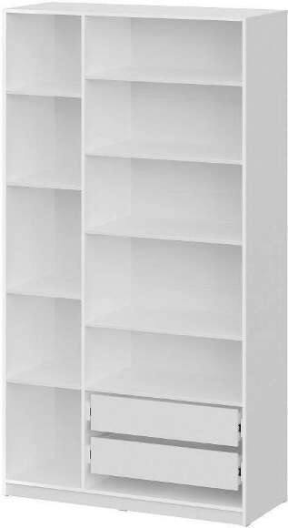 Шкаф распашной с наполнением (9 полок + 2 ящика) ШК 5 (1200), Белый