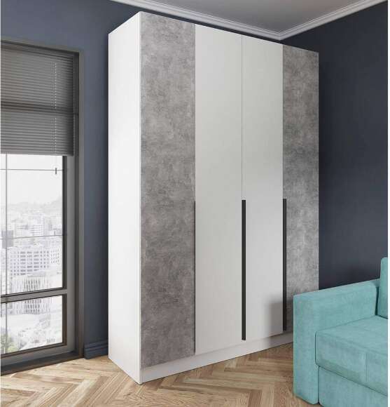 Распашной шкаф Мадрид 1,6, Белый, Ателье светлое Распашной шкаф Мадрид 1,6, Белый, Ателье светлое