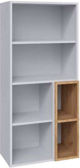 Альберо Шкаф-пенал настенный белый/дуб крафт золотой