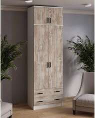 Шкаф с антресолью Лагуна 80 см, белый/дуб юкон Шкаф с антресолью Лагуна 80 см, белый/дуб юкон