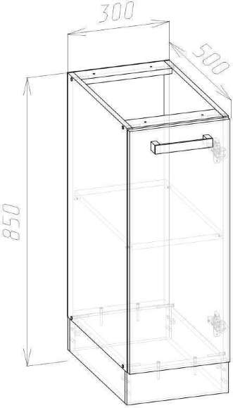 Нижний шкаф Варя 3Н со столешницей