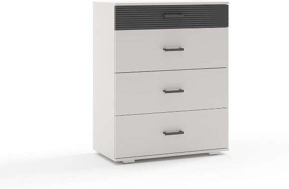 Сити 40-2 комод Белая Аляска / Черный Сити 40-2 комод Белая Аляска / Черный