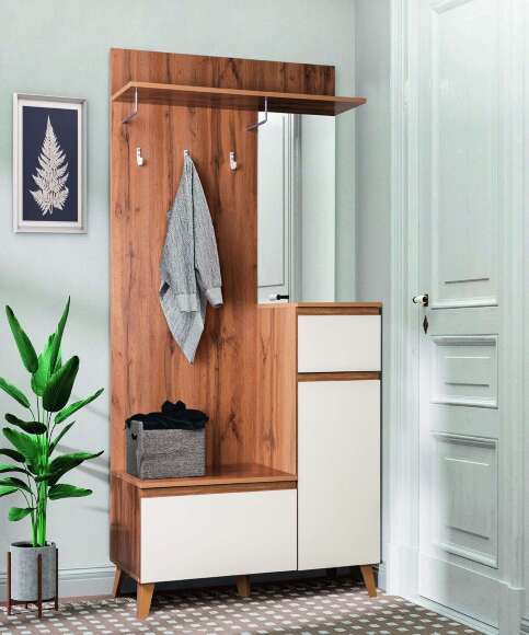 Шкаф для прихожей Авалон 53.11 Дуб вотан/Белый Шкаф для прихожей Авалон 53.11 Дуб вотан/Белый