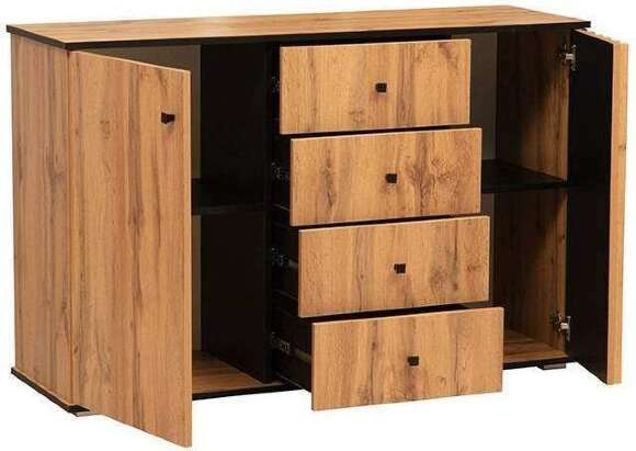 Комод Либерти 51.04, Дуб Вотан, Черный