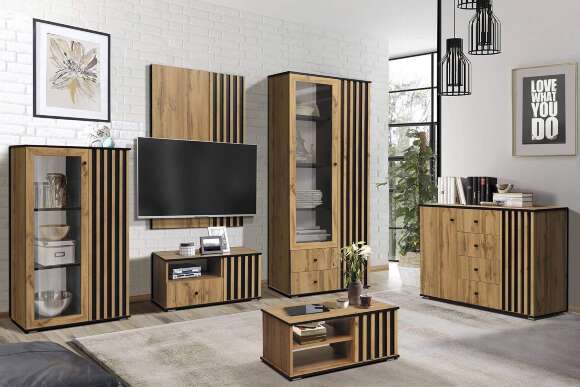 Комод Либерти 51.04, Дуб Вотан, Черный