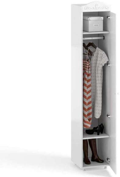 Шкаф-пенал 1дв. (гл.560) с зеркалом Италия ИТ-34 белое дерево Шкаф-пенал 1дв. (гл.560) с зеркалом Италия ИТ-34 белое дерево